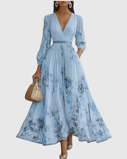 Women's V-Neck A-Line Midi Dress 5